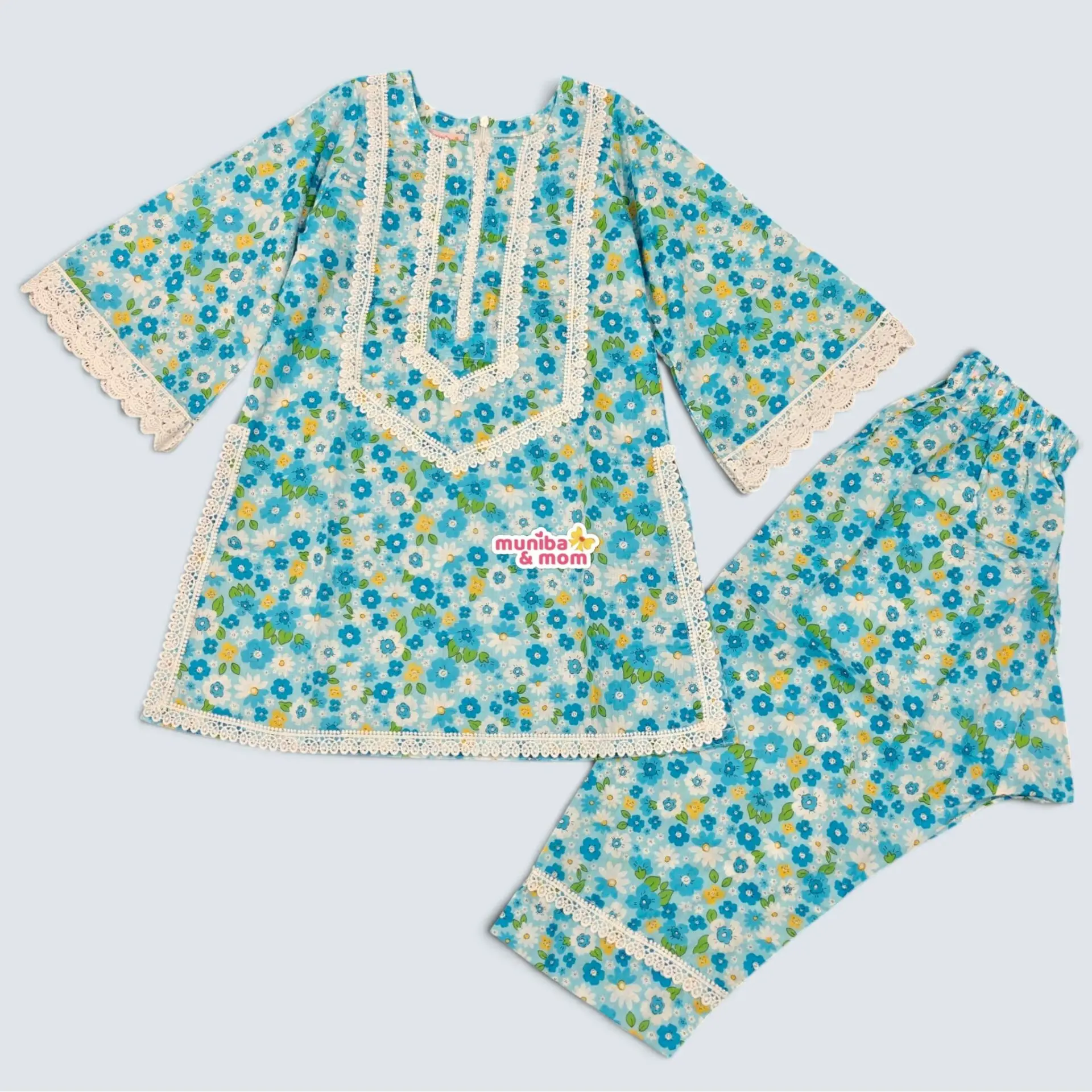 Sky Daisy Premium Pure Cotton Salwar Kamiz-set CC136T3