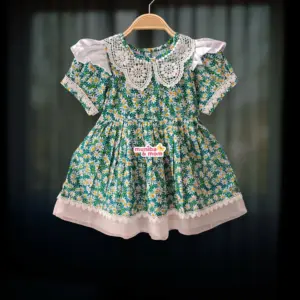 Green Daisy Premium Cotton Frock CC137T2