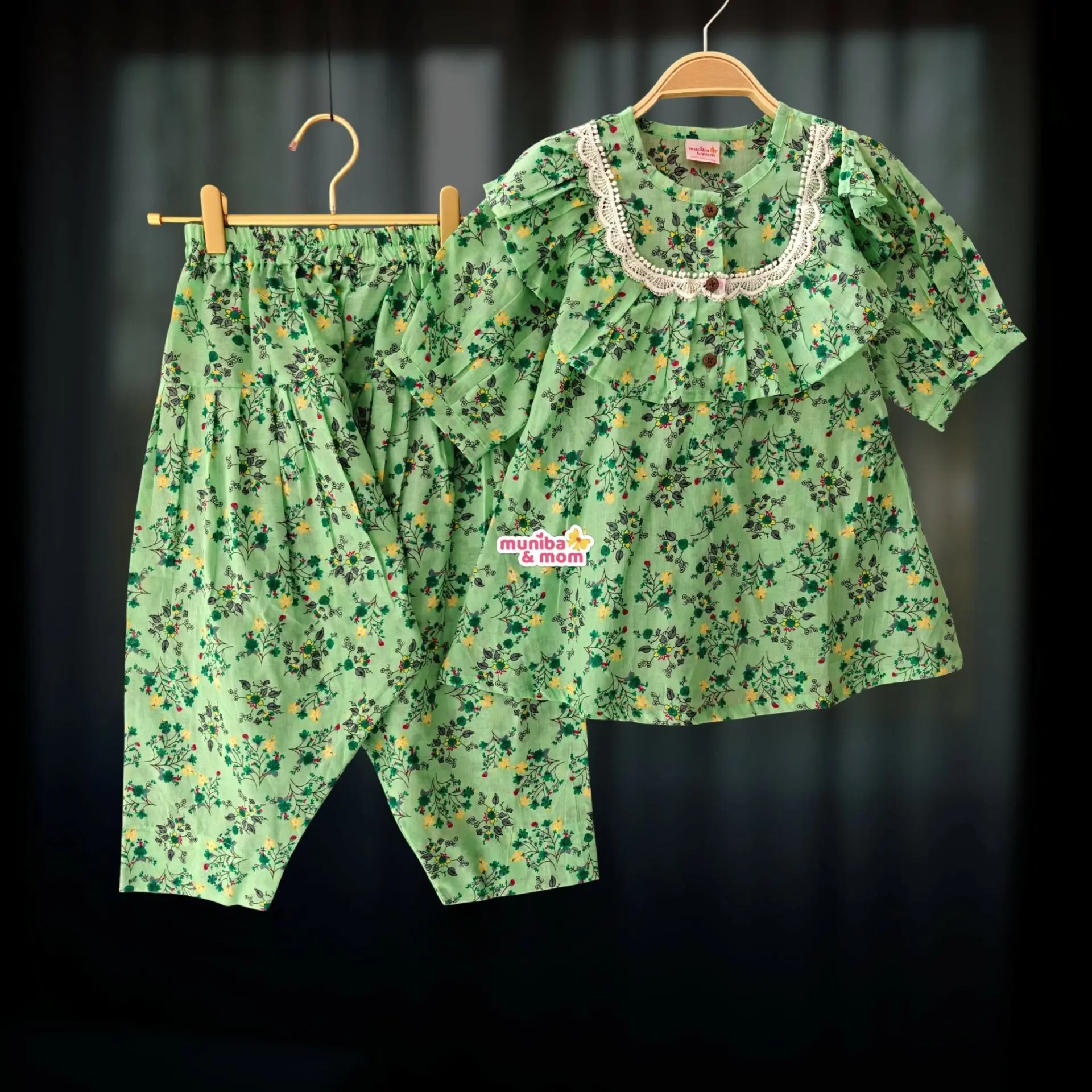Lemon Green Pure Cotton Top Set PC230T1
