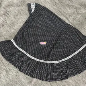 Black Polka Ruffled Hijab Cotton BX38T2