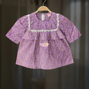 Yellow lavender floral bexi cotton top M18T4