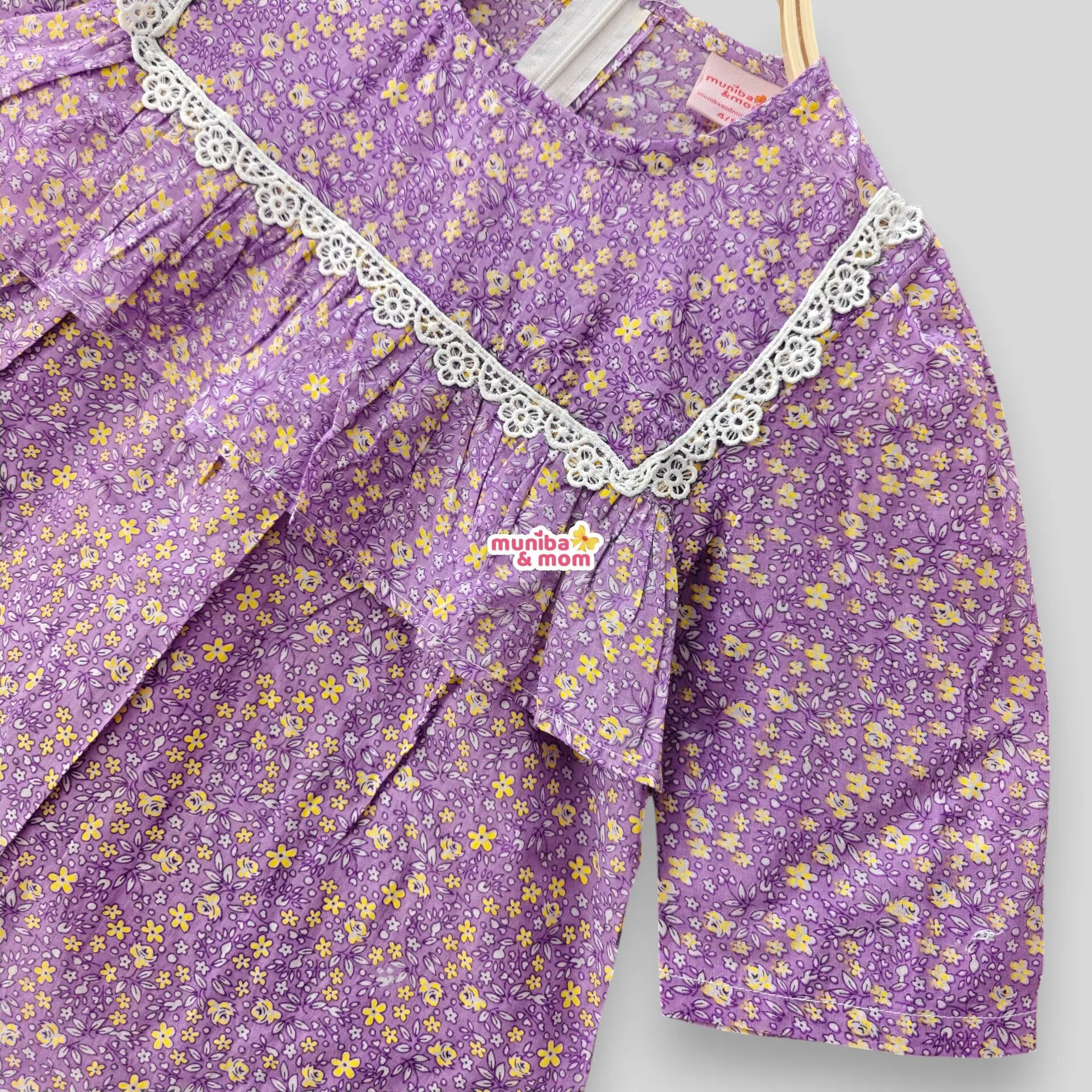 Yellow lavender floral bexi cotton top M18T4 - Image 2