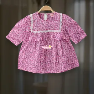 Cute pink floral bexi cotton top M18T5