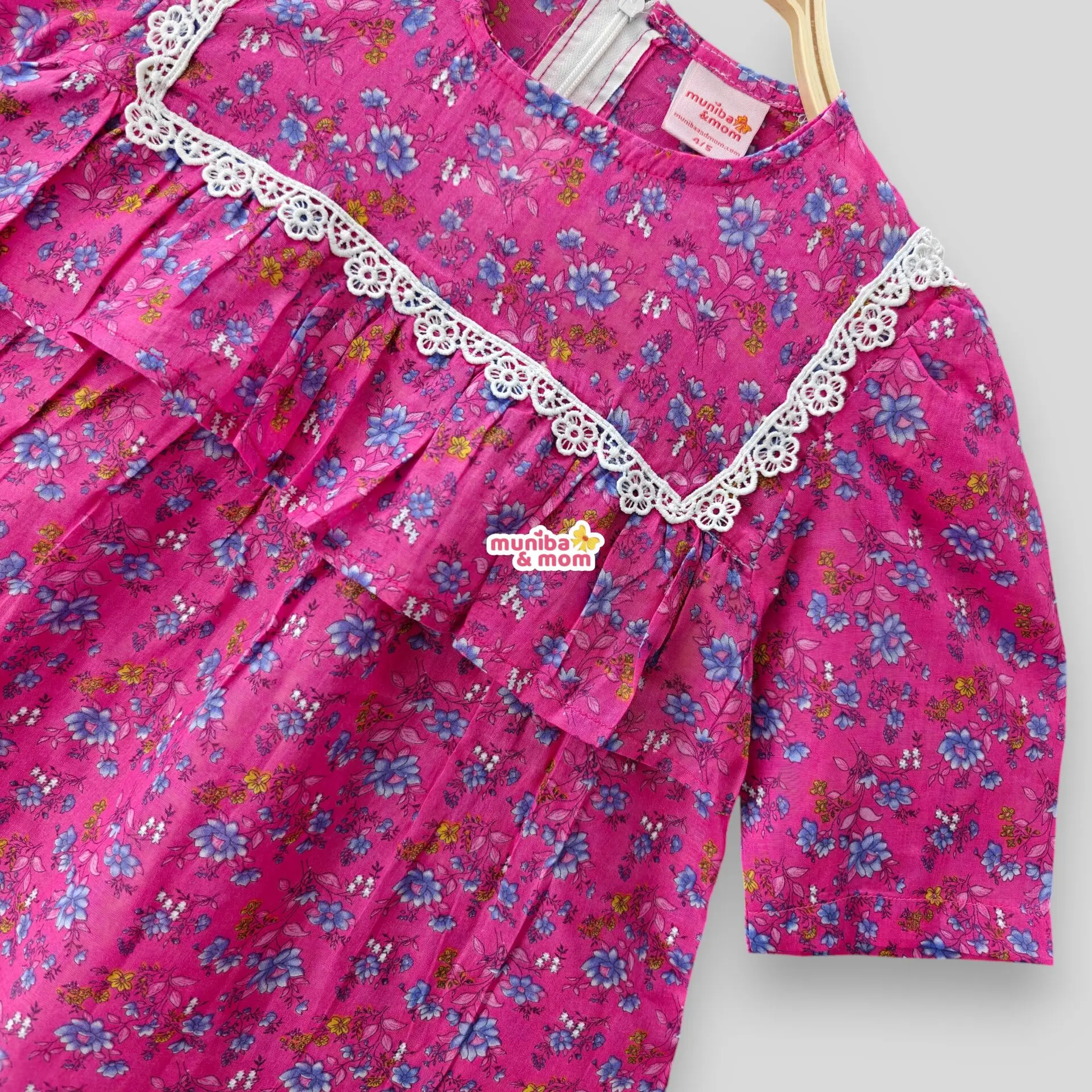 Rani pink floral bexi cotton top M18T6 - Image 2