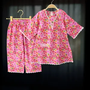 Misti pink cotton kamiz-pant set M19T2