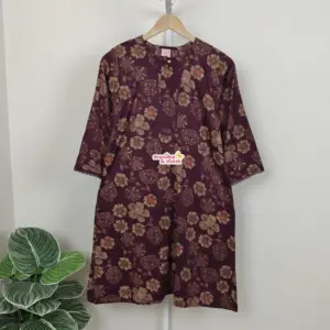 Burgundy maisha gold cotton kamiz M20T2