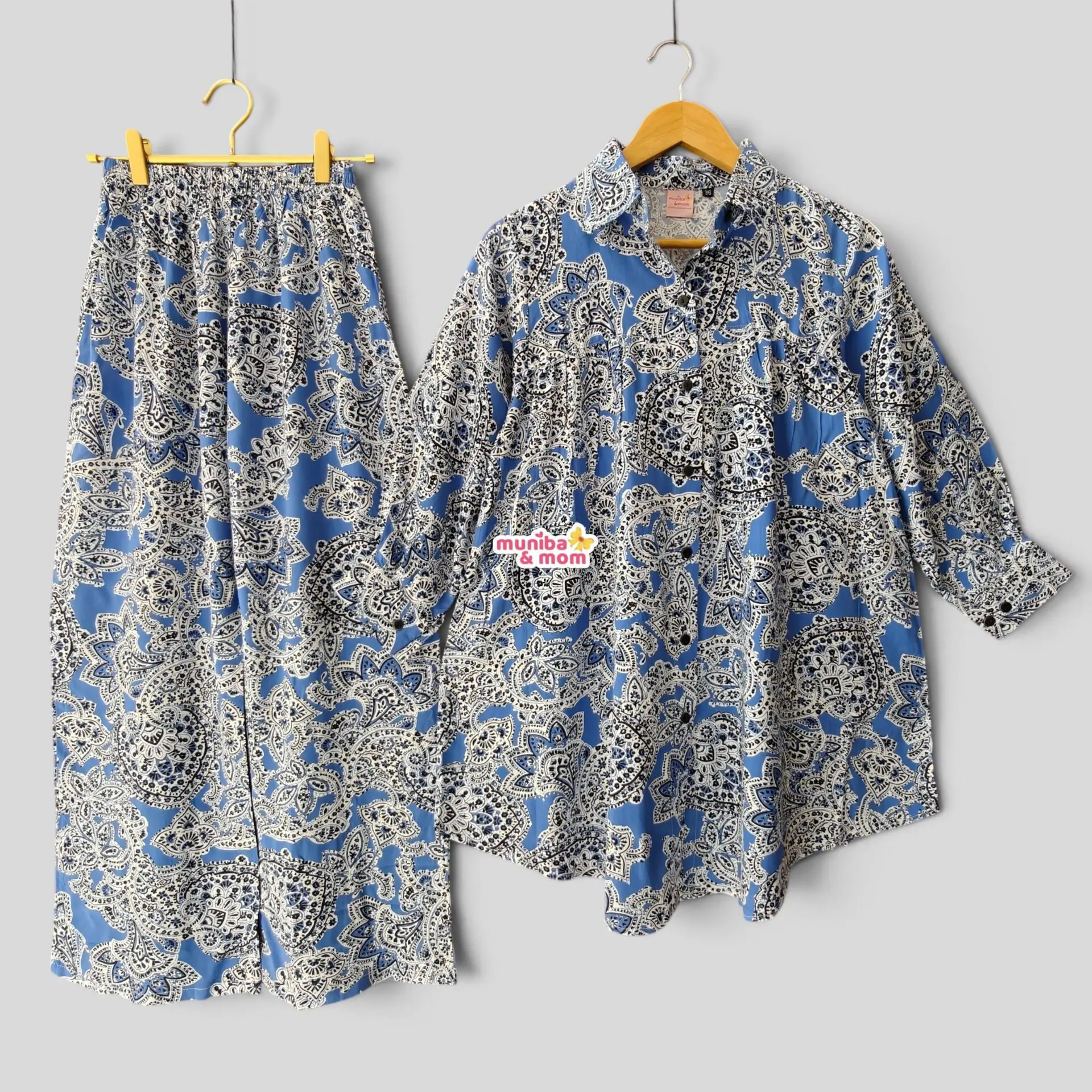 Powder blue linen coord M21T3