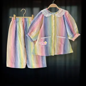 Double Gauze Muslin Top-pant set DM13T2