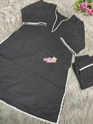 Black Polka Bexi Voile Cotton Salwar Kamiz-set BX38T2