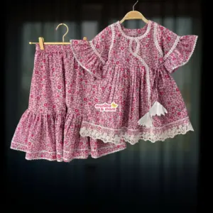 Mauve Pink Kurti and Sarara Set CC140T1