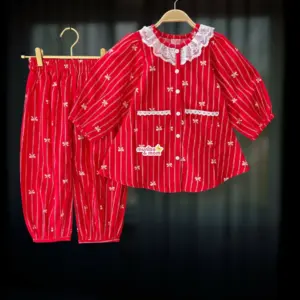 Red Pookie Flannel Cotton Top Set FL76T1