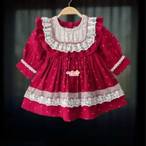 Heart Polka Flannel Cotton Frock FL78T1