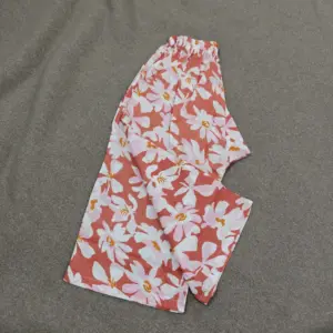Red floral cotton pant (MP3T15)