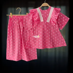 Misty Polka Premium Pure Cotton Top-pant set CC141T1