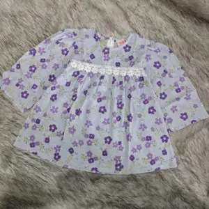 Lavender floral premium pure cotton top M22xT20