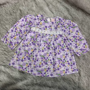 Purple floral premium pure cotton top M22xT21