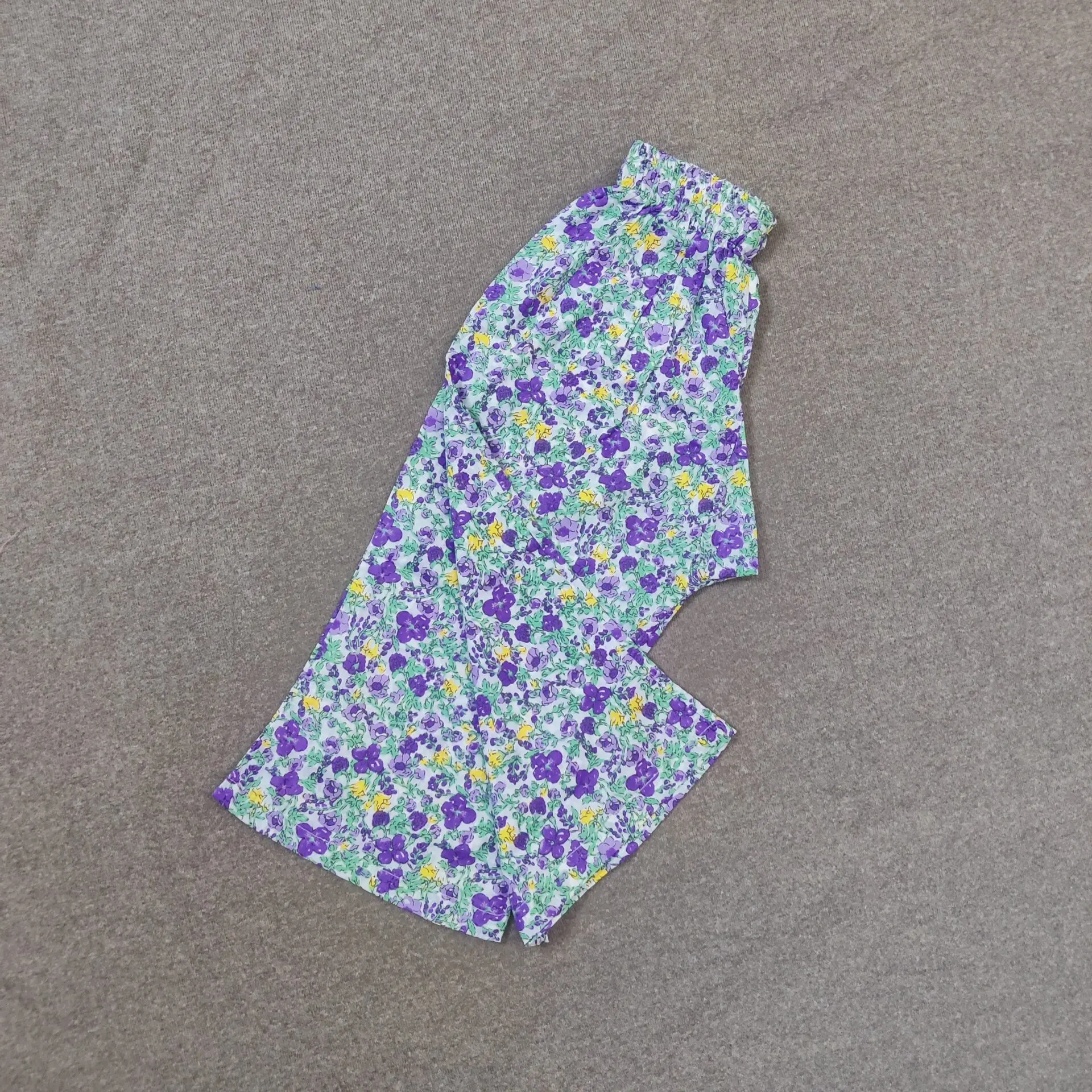 Purple floral cotton pant set (MP3T37)