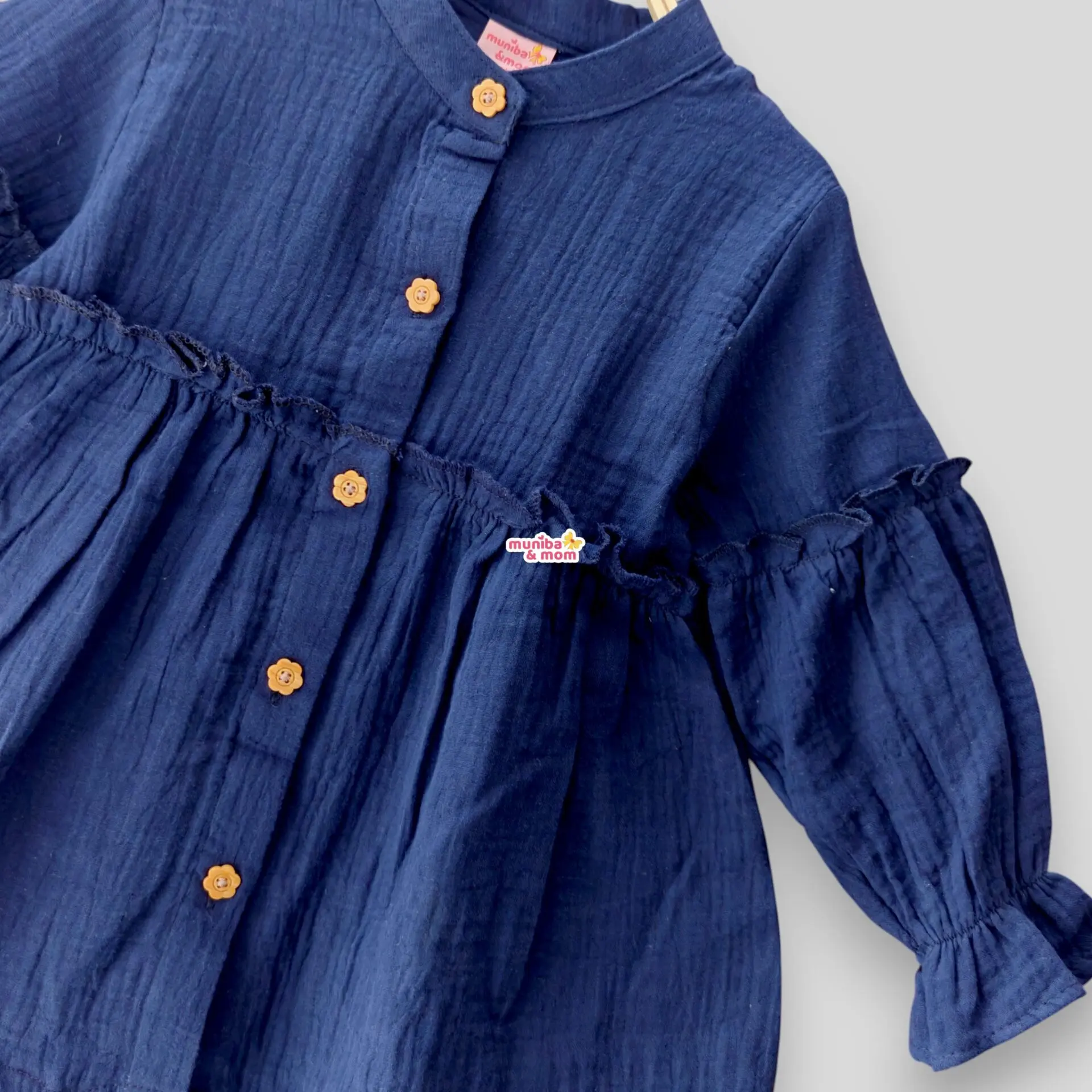 Deep Navy muslin top-pant set M23T2 - Image 2