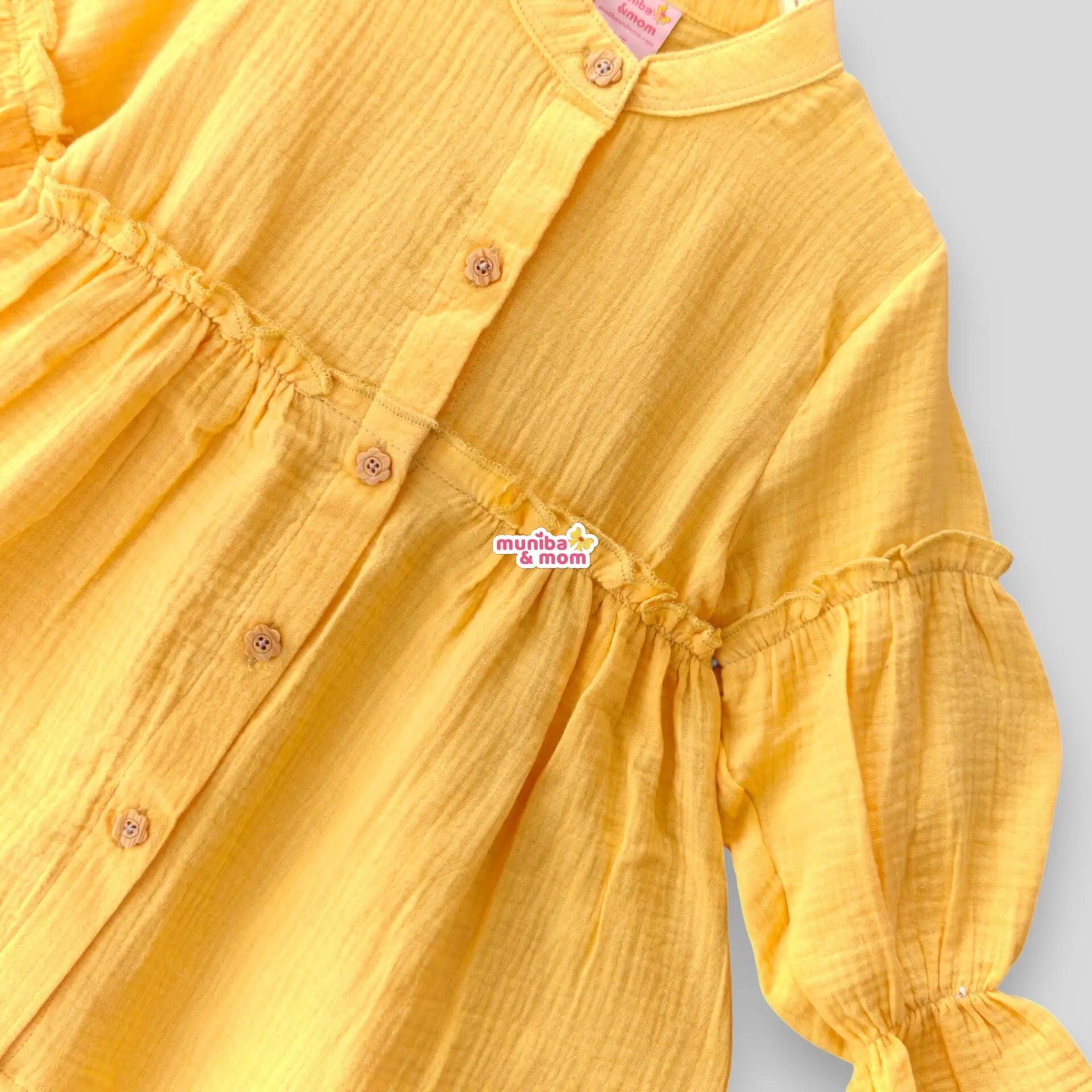 Yolk yellow muslin top-pant set M23T3 - Image 2