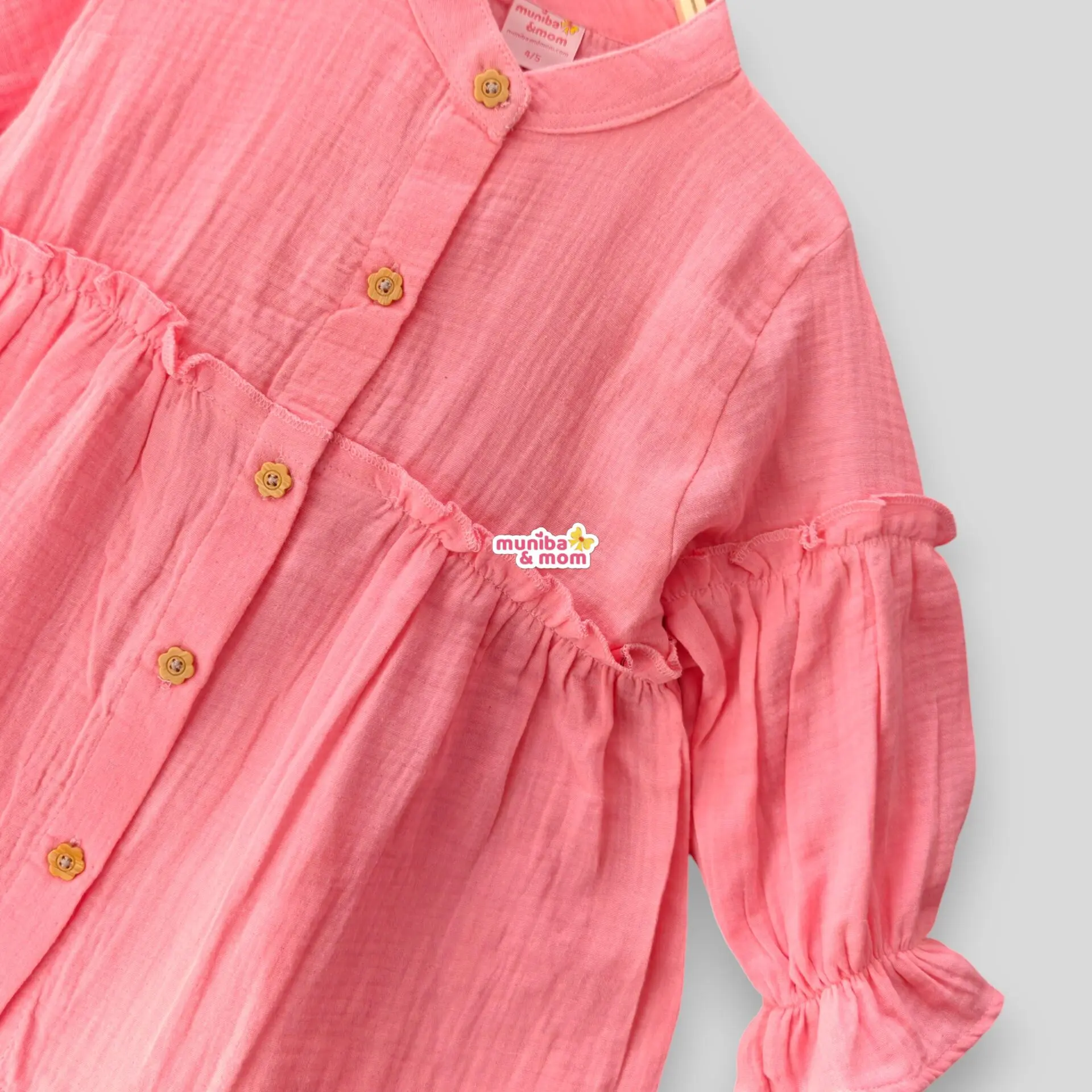 Camelia pink muslin top-pant set M23T5 - Image 2