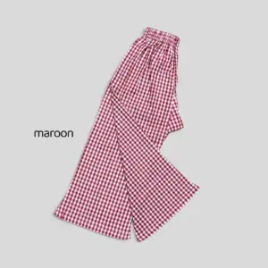 Maroon check cotton pant (MP2T8)