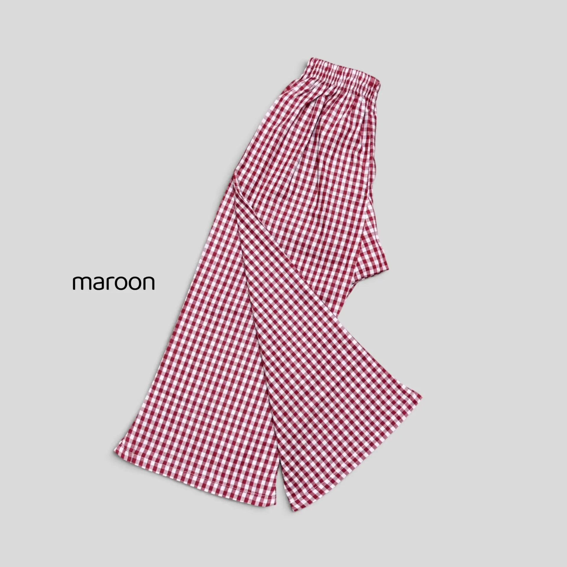 Maroon check cotton pant (MP2T8)