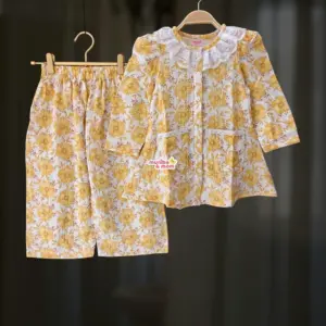 Muslin Yellow Daisy Top-pant set MC12T3