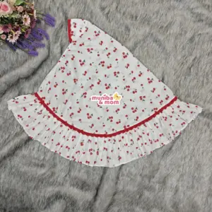 Red cherry cotton baby hijab M26T2